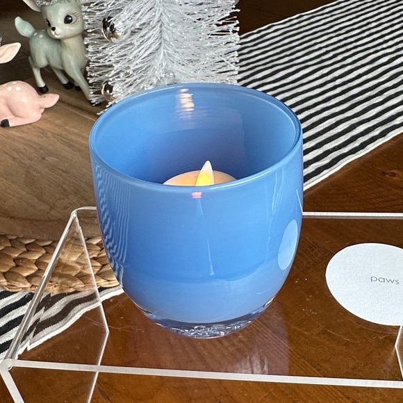 Glassybaby “Paws” Stickered first Triskelion stamp Blue 🐾🩵 - Picture 10 of 10